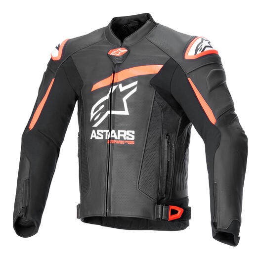 ALPINESTARS GP Plus R v4 Airflow Leather Jacket - Black/Red Fluo/White 1