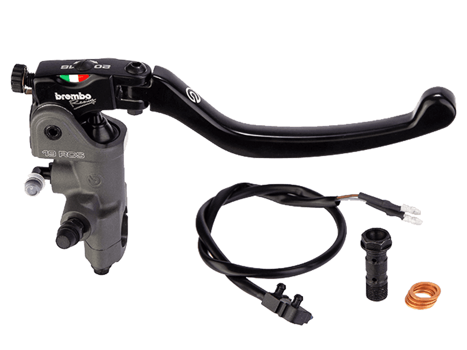 Brembo 19 RCS Brake Master Cylinder w/ Folding Lever (for 7/8" Bar) 1