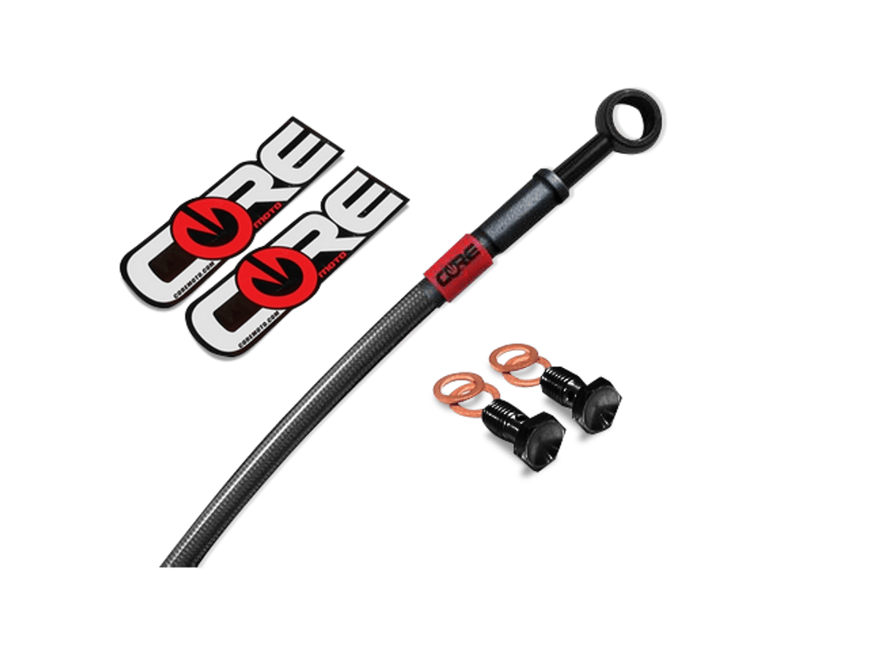 Core Moto Yamaha R1 /M Front Brake Line Kit (non ABS) (3 Lines) (2015+) Dark Smoke (translucent) 1