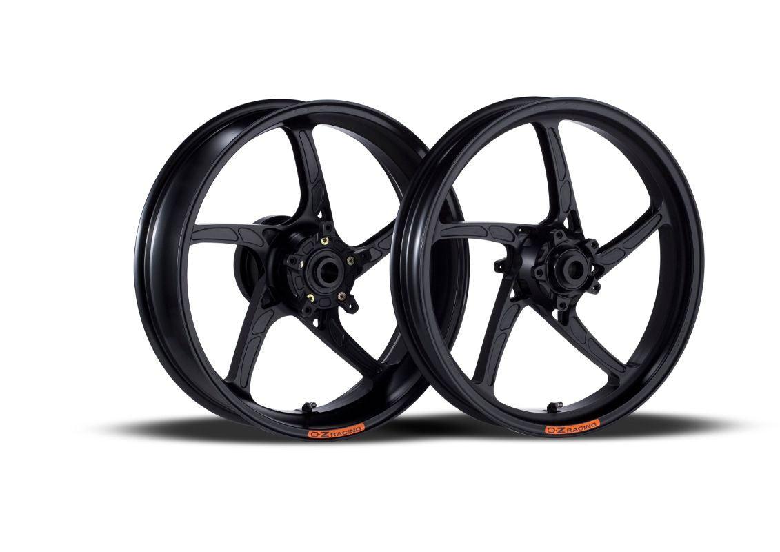 OZ Racing - PIEGA Aluminum 5 Spoke SET - Gloss Black - Aprilia RSV4/ Tuono 1