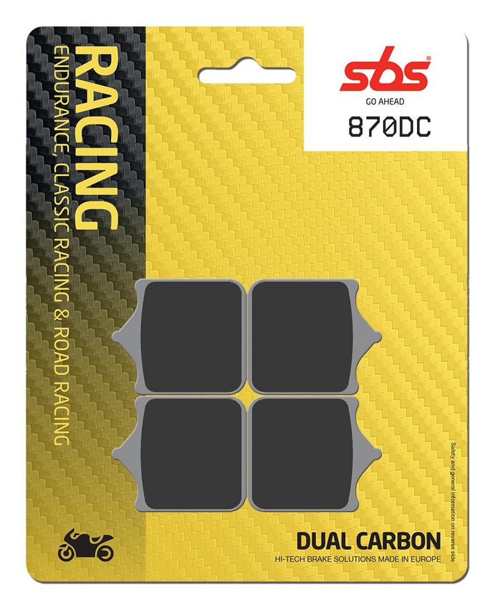 SBS Dual Carbon "Racing" Brake Pads 870 DC - Front (4/pc) BMW S1000R (2013-2018)/S1000RR (2009-2019) 1